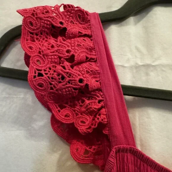 Pink Summer Lace Strap Sleeveless Smocked Maxi Dress | Medium - Picture 8 of 8